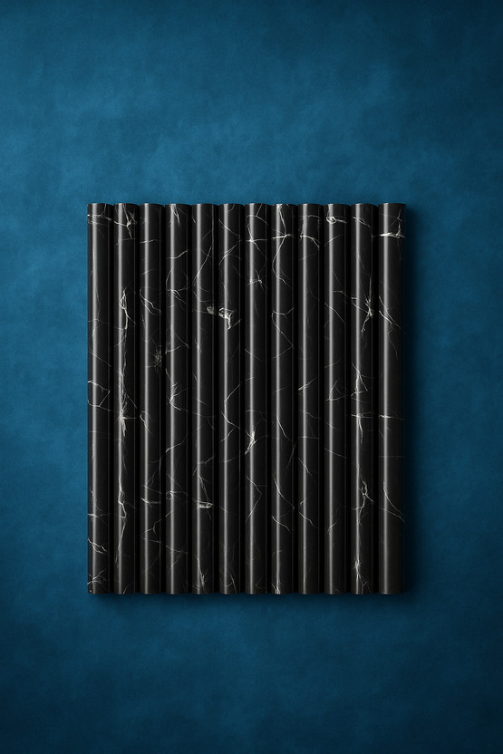 Floppy 60 cm x 200 cm Waterproof Decorative Vinyl Wallpaper(Black, Pack of 12)