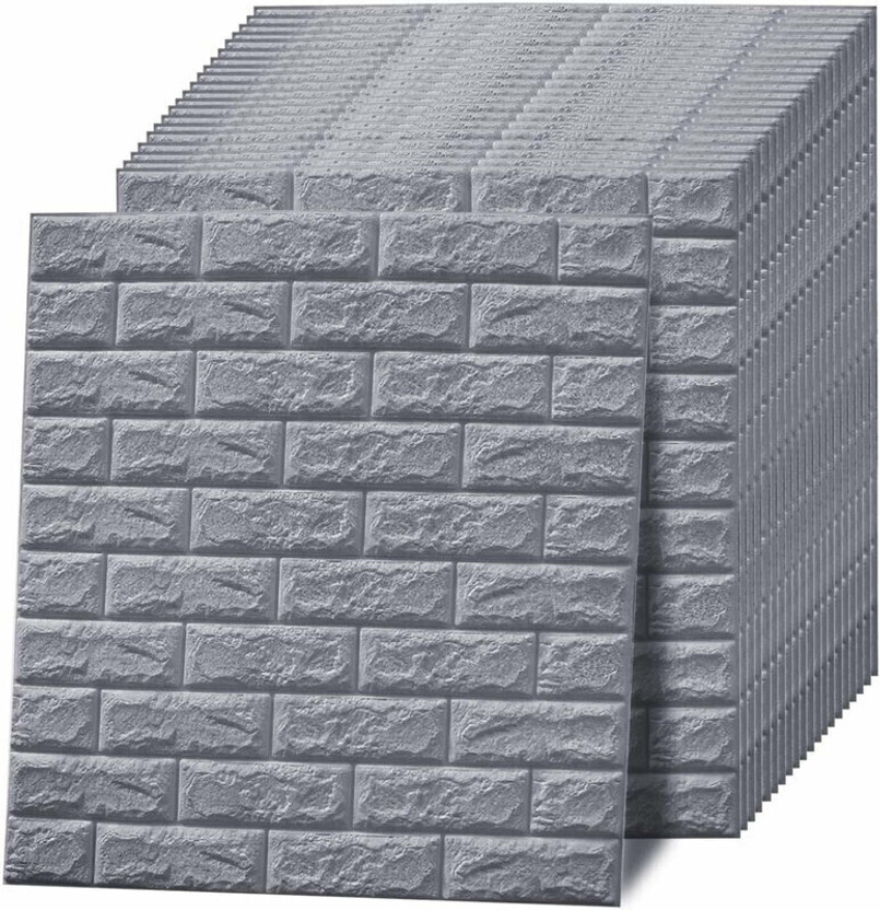 Diseno 77 cm x 70 cm Waterproof Decorative Vinyl Wallpaper(Grey)