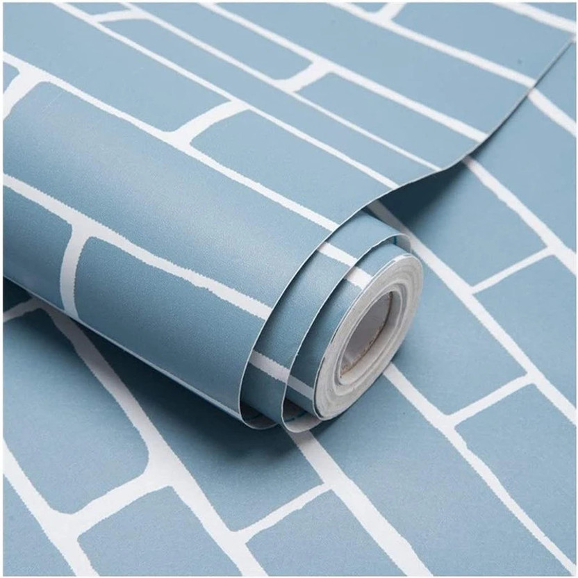 Whisq 1000 cm x 40 cm Waterproof Decorative Vinyl Wallpaper(Blue)