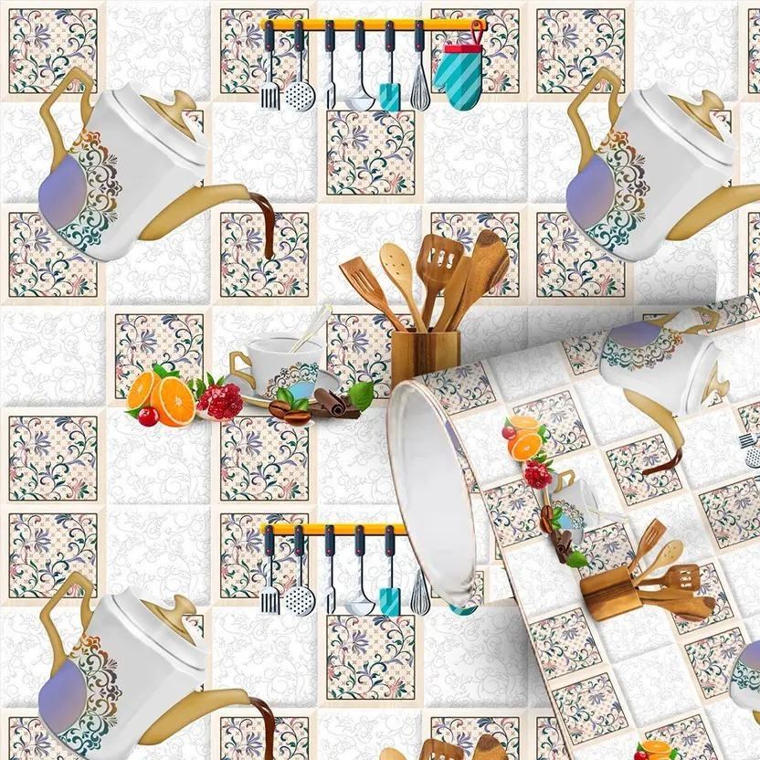 BDM 160 cm x 40 cm Waterproof Decorative Vinyl Wallpaper(Multicolor, Pack of 5)