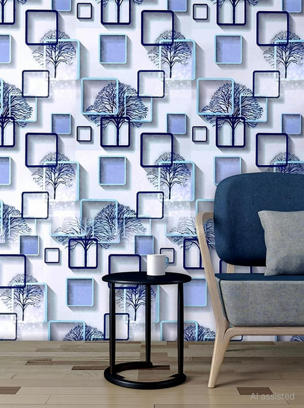 WallBerry 300 cm x 40 cm Waterproof Abstract Vinyl Wallpaper(Multicolor)