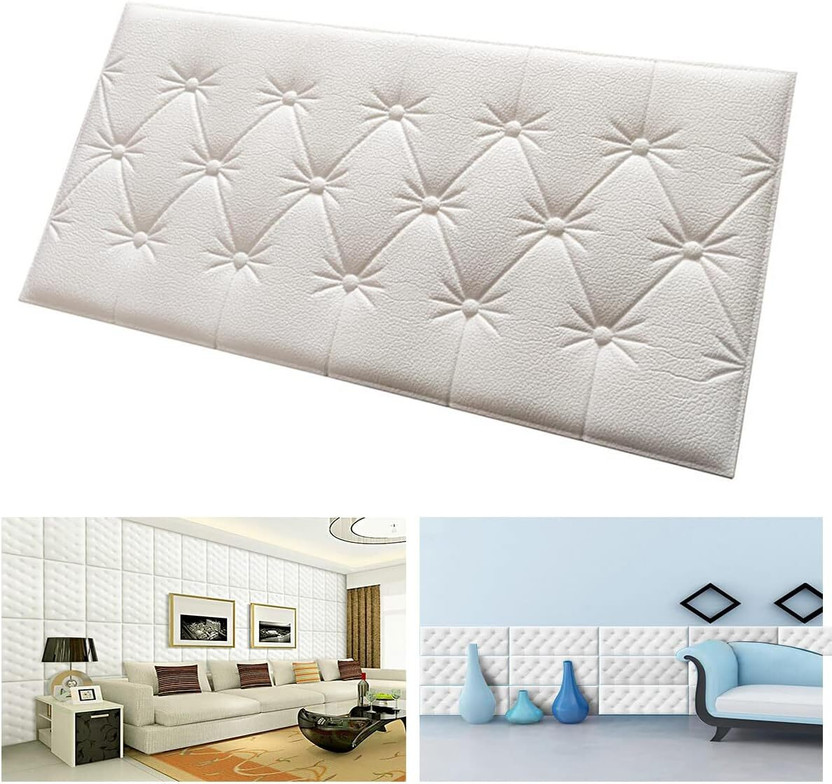 FLETIX 35 cm x 70 cm Architecture Embossed Wallpaper(White, Pack of 2)