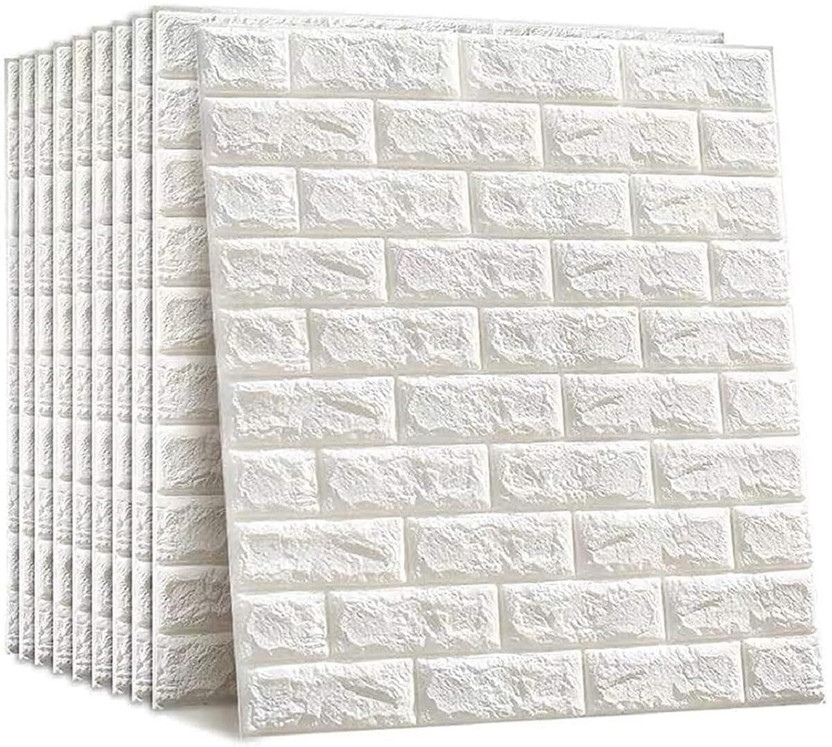 Falcone store 77 cm x 70 cm Waterproof Decorative Vinyl Wallpaper(White, Pack of 15)