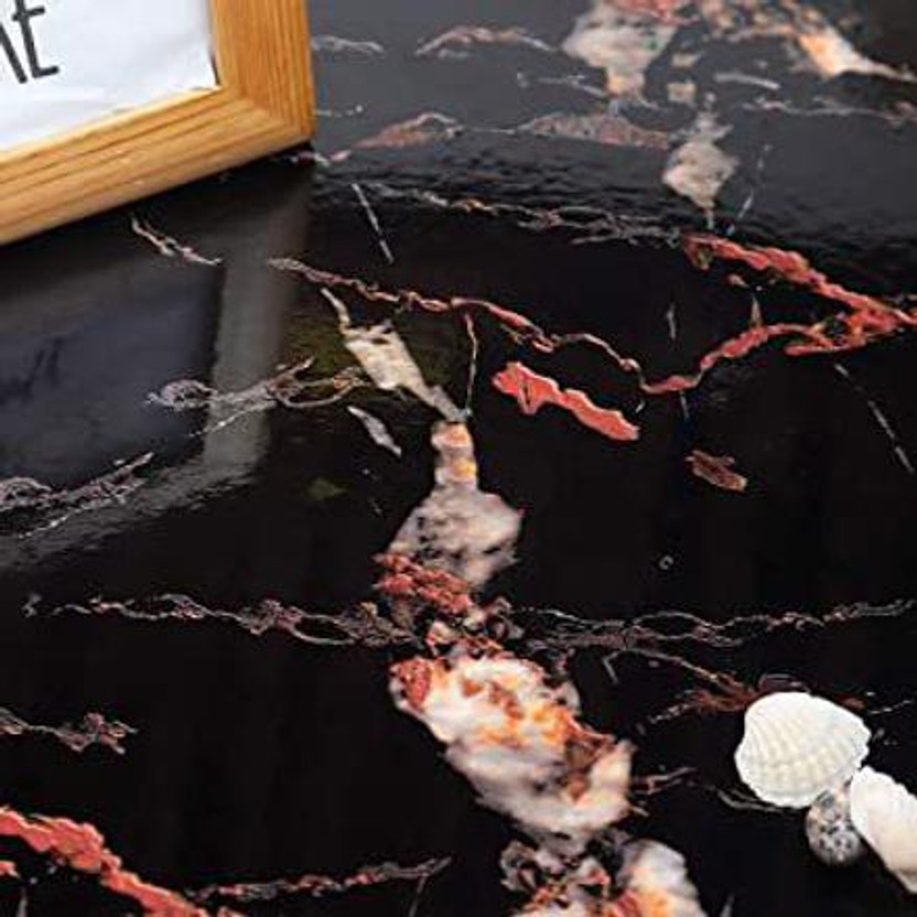 Creatick Studio 122 cm x 41 cm Waterproof Abstract Vinyl Wallpaper(Black)