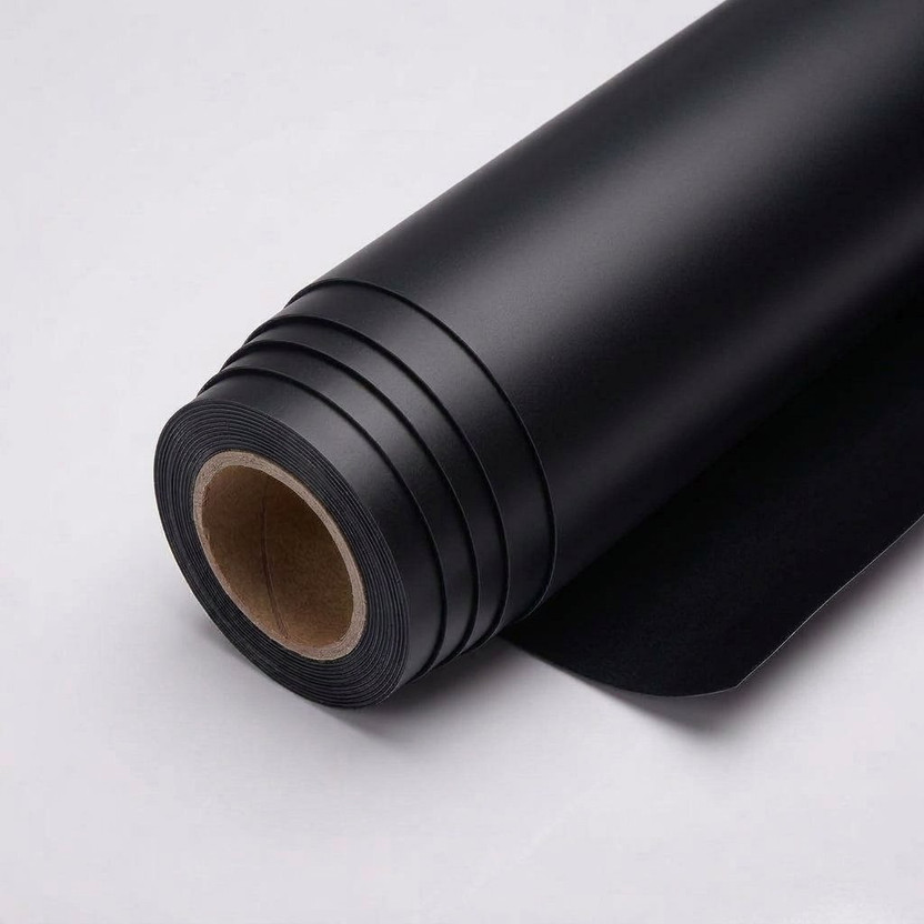 SEAHOM 121 cm x 30 cm Waterproof Minimal Art Vinyl Wallpaper(Black)