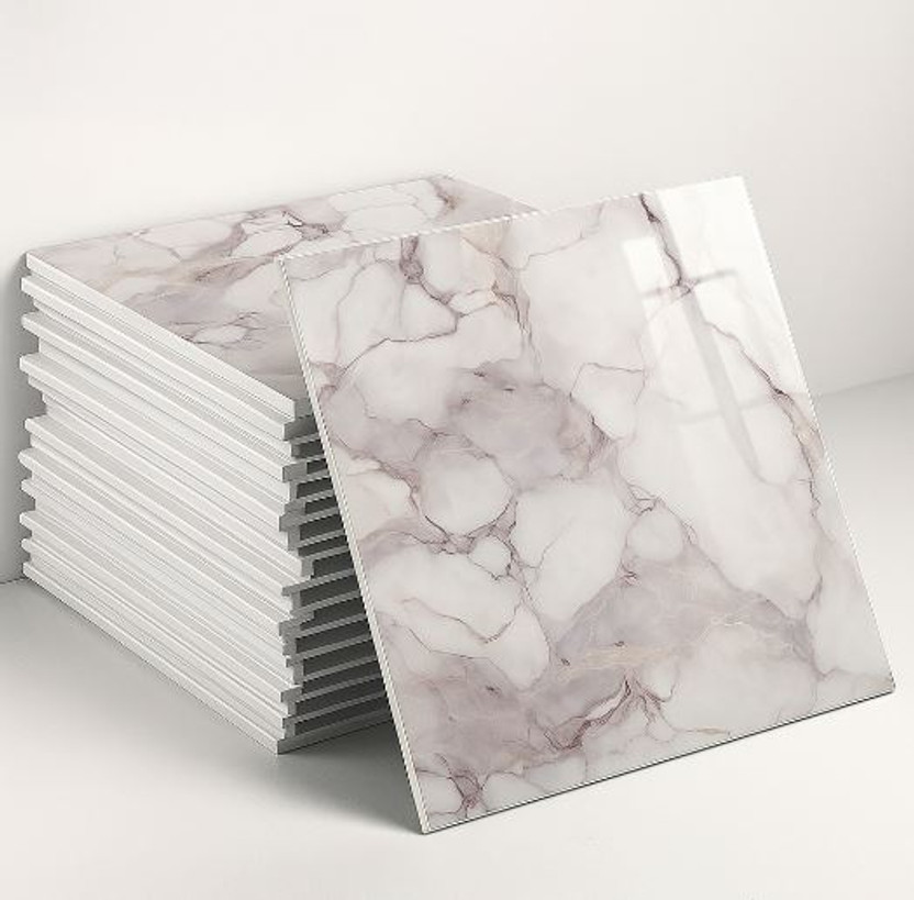 OCEANSKY 60 cm x 60 cm Waterproof Decorative Vinyl Wallpaper(Beige, Pack of 8)