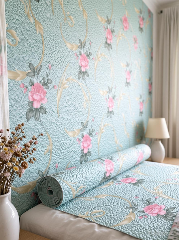 HOMEMATES 304.8 cm x 45.72 cm Waterproof Floral & Botanical Vinyl Wallpaper(Multicolor)