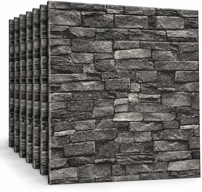 od cathlone 70 cm x 77 cm Waterproof Decorative Vinyl Wallpaper(Black, Grey, Pack of 4)