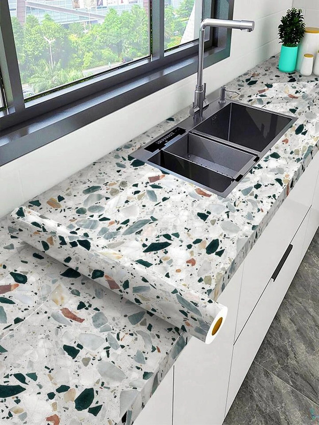 Onbet 200 cm x 60 cm Waterproof Decorative Vinyl Wallpaper(Grey)