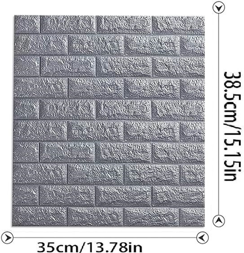 Diseno 38.5 cm x 35 cm Waterproof Abstract Vinyl Wallpaper(Grey, Pack of 2)