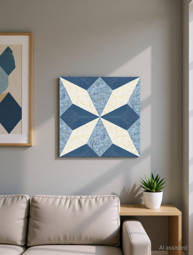 Mosaicowall Mosaicowall 15 cm x 15 cm Waterproof Decorative Vinyl Wallpaper(Blue, White, Pack of 12) - Flipkart Deal
