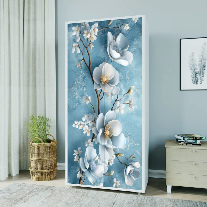 DPS Creative 198 cm x 86 cm Waterproof Floral & Botanical Vinyl Wallpaper(Blue)