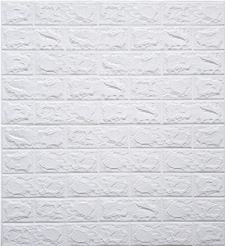 STYILLE 70 cm x 77 cm Waterproof Classics Vinyl Wallpaper(White, Pack of 11)