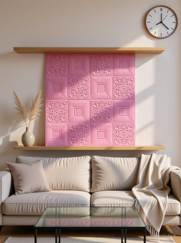 Diseno Diseno 70 cm x 70 cm Waterproof Decorative Vinyl Wallpaper(Pink, Pack of 5) - Flipkart Deal