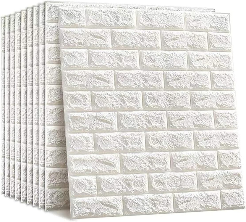 Diseno 77 cm x 70 cm Waterproof Decorative Vinyl Wallpaper(White, Pack of 15)