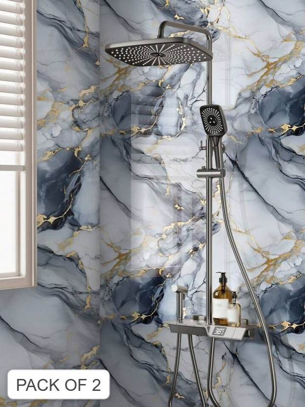 Peijinsart 200 cm x 60 cm Waterproof Decorative Vinyl Wallpaper(Multicolor, Pack of 2)