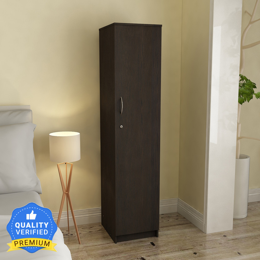 SIVOM Oliver Multipurpose 1 Door Wardrobe / Spacious 4 Shelves Engineered Wood 1 Door Wardrobe(Finish Color - Dark Wenge, Knock Down)