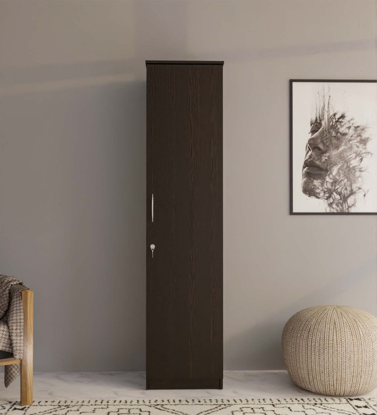 NEUDOT Adona WR1 Engineered Wood 1 Door Wardrobe(Finish Color - WENGE, Knock Down)