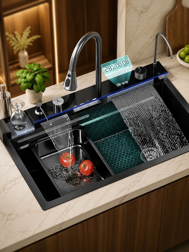 LUXEHOME LUXEHOME Multifunction Kitchen Sink Multifunction Kitchen Sink Vessel Sink(MATTE BLACK) - Flipkart Deal