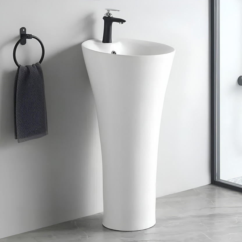 clayplus EXCLUSIVE TM SERIES'S PREMIUM PEDESTAL WASH BASIN Pedestal Basin(GLOSSY WHITE)