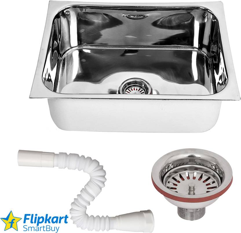 Flipkart SmartBuy Kitchen Sink 24X18X9 Inches Glossy Finish Stainless