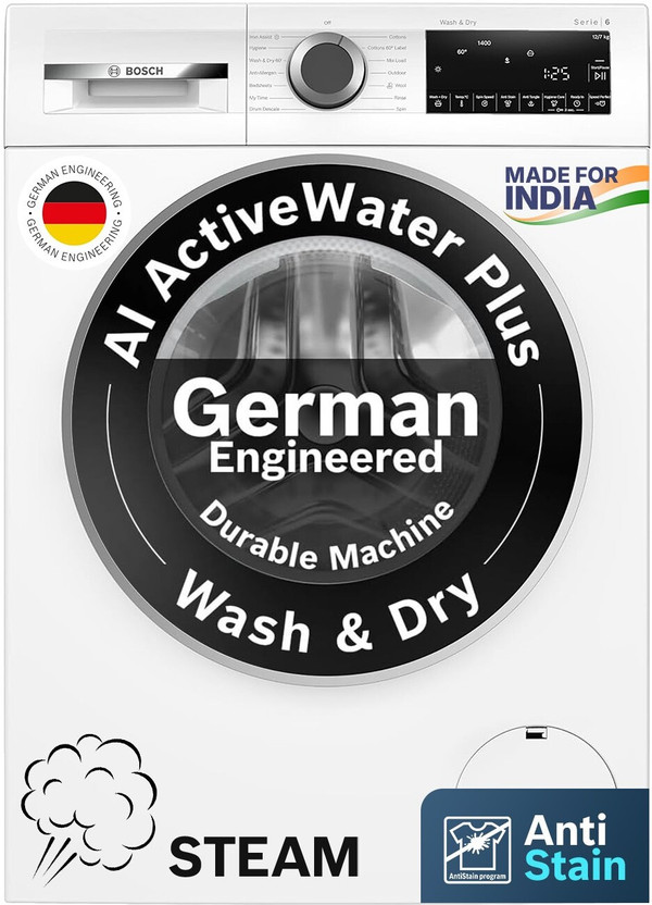 BOSCH BOSCH 12/7 kg Washer with Dryer White(WNA27400IN) - Flipkart Deal