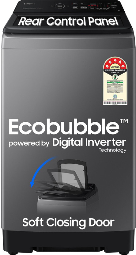 Samsung 9 kg 5 star, Ecobubble, Wi-Fi, Digital Inverter Fully Automatic Top Load Washing Machine Grey(WA90BG4542BDTL)