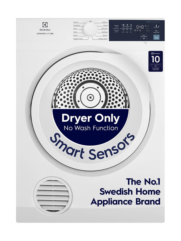 Electrolux Electrolux 7.5 kg Smart Sensors, Colour Care,Venting Dryer with Reverse Tumbling, White,UltimateCare 300, Dryer White(EDV754H3WB) - Flipkart Deal
