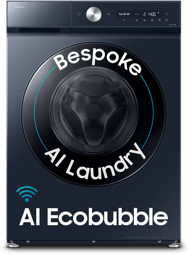 Samsung Samsung 12 kg Fully Automatic Front Load Washing Machine with In-built Heater Black, Blue(WW12DB8B54GSTL) - Flipkart Deal