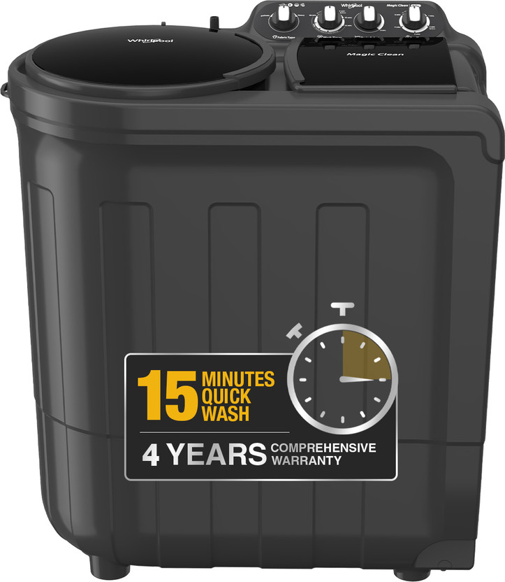 Whirlpool 8 kg Semi Automatic Top Load Washing Machine Grey(MAGIC CLEAN 8.0 GREY DAZZLE (10YR)-S)