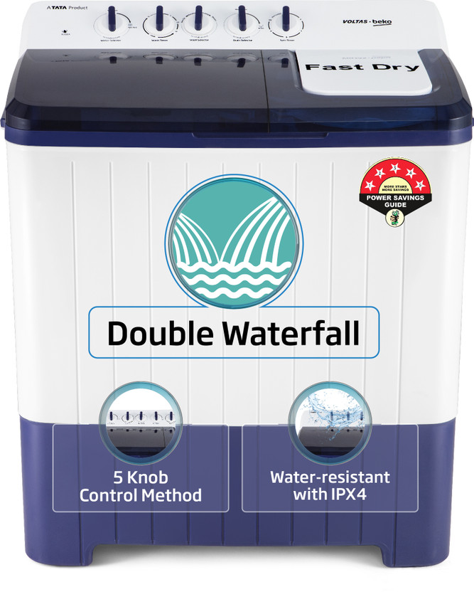 Voltas Beko by A Tata Product 10 kg Semi Automatic Top Load Washing Machine Blue, White(WTT100UPA/BL5KPTD)