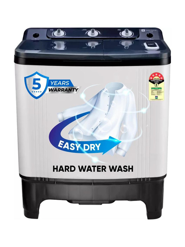 realme TechLife 7 kg 5 Star rating Semi Automatic Top Load Washing Machine White, Black(RMSA705NNNDW)
