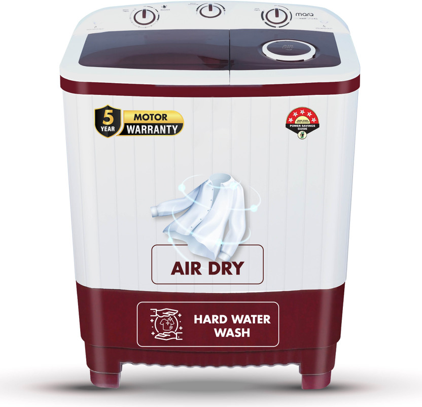 MarQ by Flipkart 7.5 kg 5 Star Rating Innowash Range Semi Automatic Top Load Washing Machine Maroon, White(MQSA755NNNDM)
