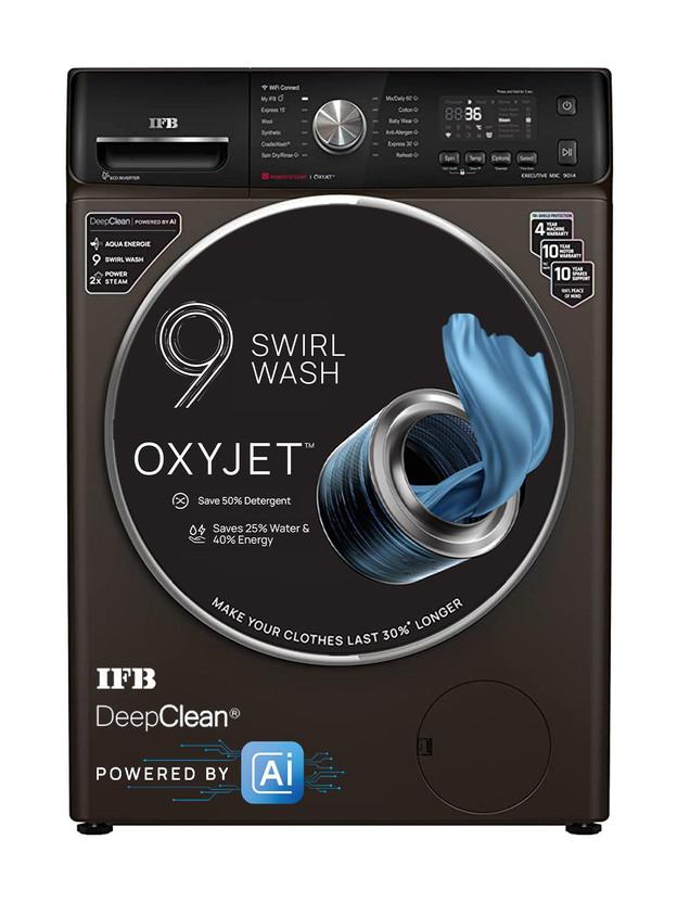 IFB IFB 9 kg with Steam 5 Star AI Powered Eco Inverter with Wi-Fi EnabledOxyjet� 9 Swirl Wash Fully Automatic Front Load Washing Machine with In-built Heater Brown(EXECUTIVE MXC 9014 SSLC / EXECUTIVE MXC 9014) - Flipkart Deal