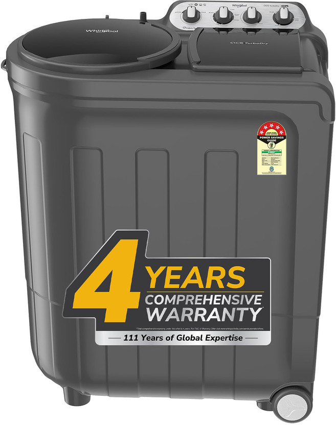 Whirlpool 8 kg 5 Star with Auto Restart, End of Cycle Buzzer, Lint Filter and Collar Scrubber Semi Automatic Top Load Washing Machine Black, Grey(MAGIC CLEAN 8.0 GREY DAZZLE (10YR) NH)