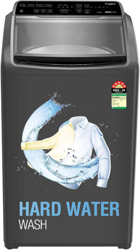 Whirlpool 8 kg 5 Star Magic Clean and Digital Display Fully Automatic Top Load Washing Machine Grey(MAGIC CLEAN ELT 8.0 GREY 10YMW)