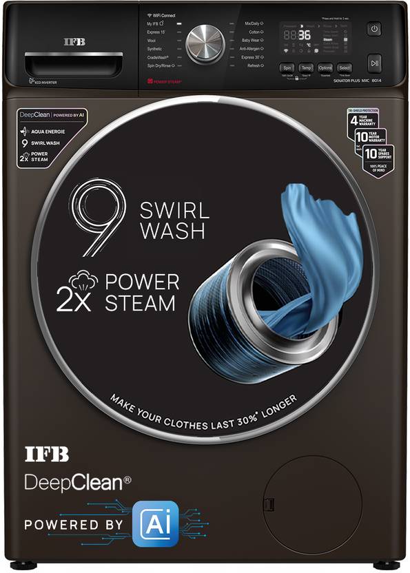IFB 8 kg 5 Star 9 Swirl AI Powered with Wi-Fi Enabled�� with 2x Power Steam Fully Automatic Front Load with In-built Heater Brown SENATOR PLUS MXC SSL