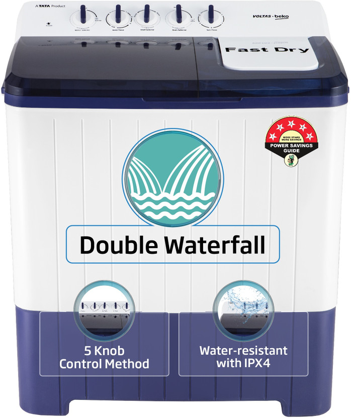 Voltas Beko 12 Kg Semi Automatic Top Load Washing Machine Blue, White(WTT120UPA/BL5KPTD)