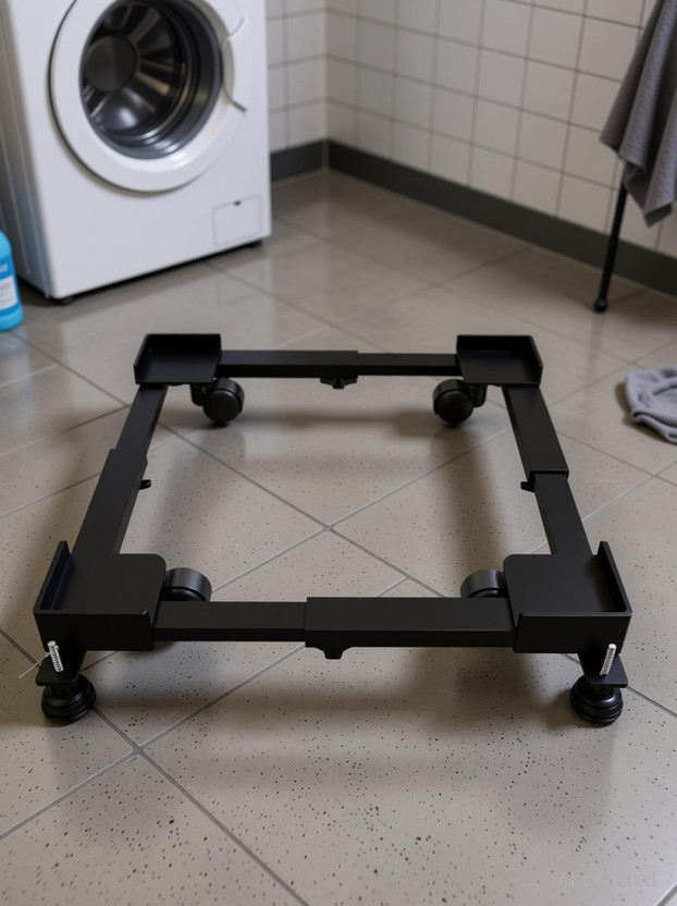 Smart Shelter Washing Machine, Water Cooler, Air Cooler, Refrigerator for Front & Top Loading Washing Machines/Dishwasher Stand/Trolley (Min:16.5"x 19.5", Max: 25.5"x32") Material Iron(49 cm x 42 cm)