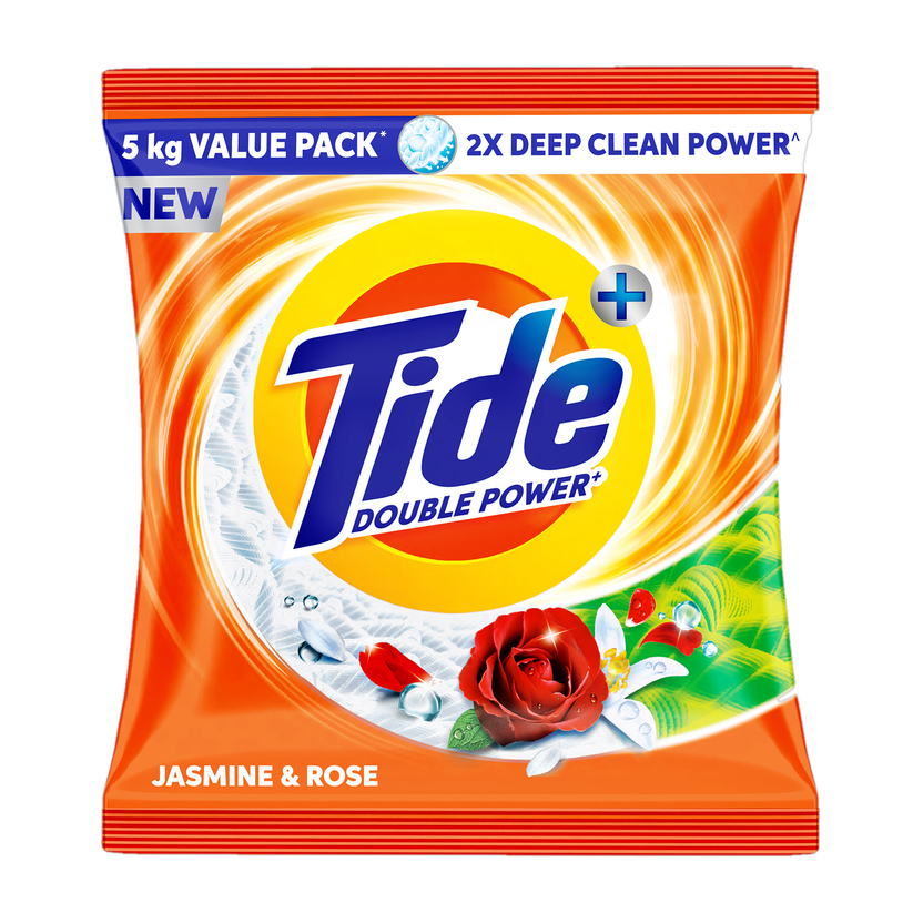 Tide Plus 2X Deep Clean Power Detergent Powder (Jasmine & Rose)(5 kg)