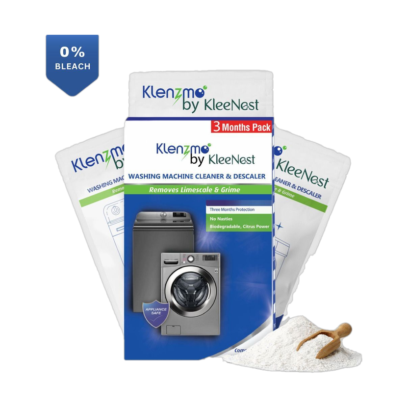 Kleenest Klenzmo Removes Limescale, Odour & Build-up Washing Machine Descale Powder Detergent Powder (Citrus)(180 g)