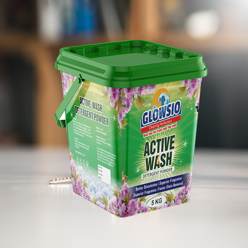 GLOWSIO SAFED Detergent Powder 5 Kg | Dissolves Easily, Color Safe, Preserve Shine Detergent Powder (Active Fresh)(5 kg)