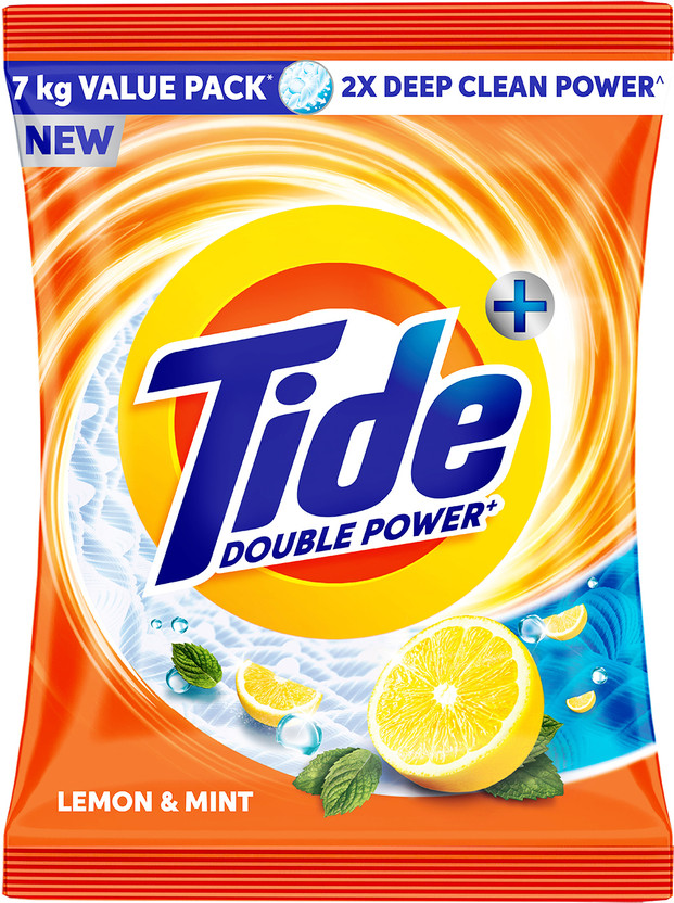 Tide Plus 2X Deep Clean Power World No 1 Brand Detergent Powder (Lemon & Mint)(7 kg)