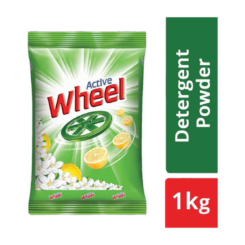 Wheel Active 2 in 1 Green Detergent Powder(1 kg)