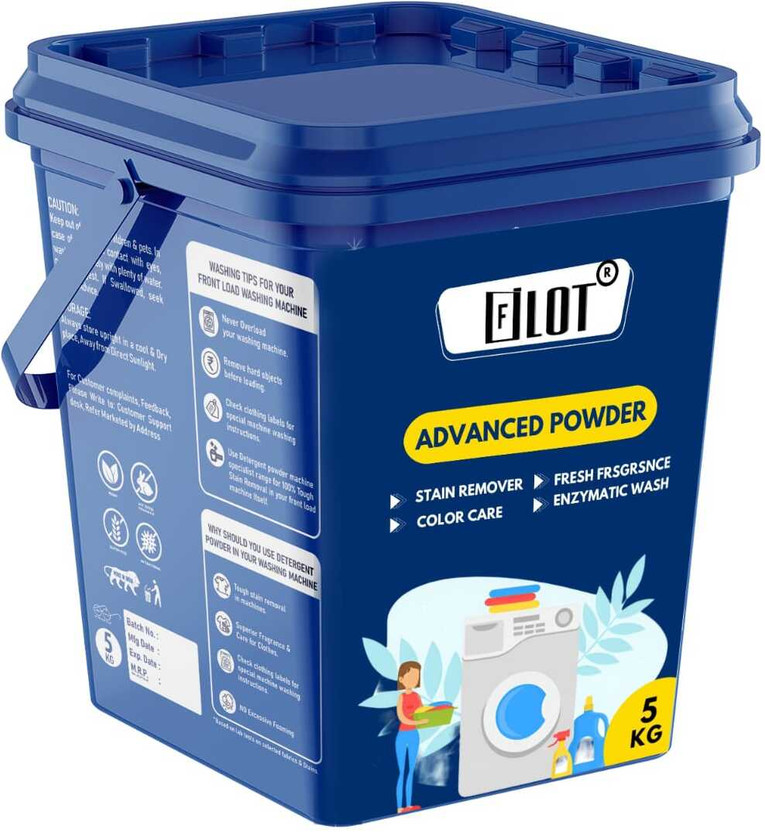 Filot Detergent Washing Powder Remove Tough Stains, For Top/Front Load and Bucket Wash Detergent Powder (Lemon And Mix Flower)(5 kg)