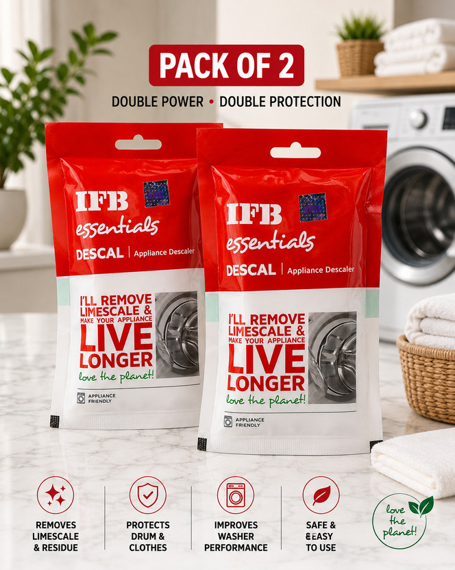 IFB Appliance Descaler Powder for Washing Machine Drum and Tub Cleaner Detergent Powder (N/A)(200 g)