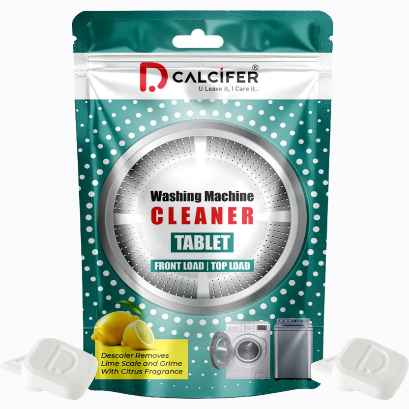 Dcalcifer Washing Machine Cleaner Tablet and Descaler for Front and Top Load Descaling Detergent Powder (Citrus)(72 g)