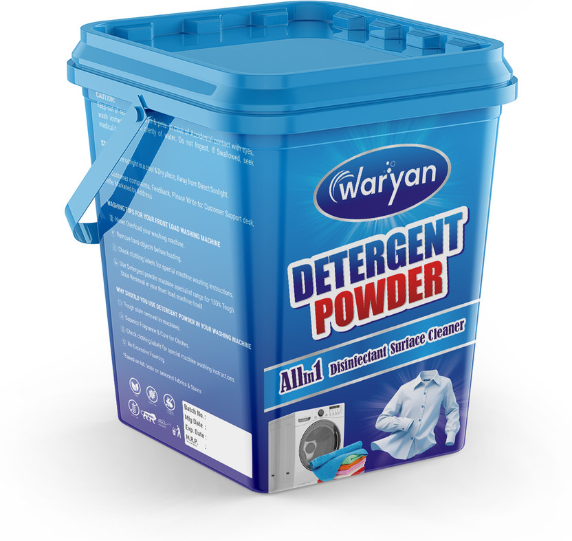 WARYAN Bright Like New Front/Top Load Stain Boost Blue Detergent Powder (Fresh)(5 kg)