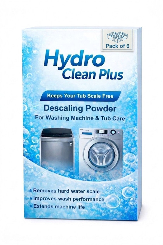 hydro plus 6-Pack Washing Machine Cleaner & Descaler | For Front & Top Loaders Descaler (Fresh Fragrance)(360 g)