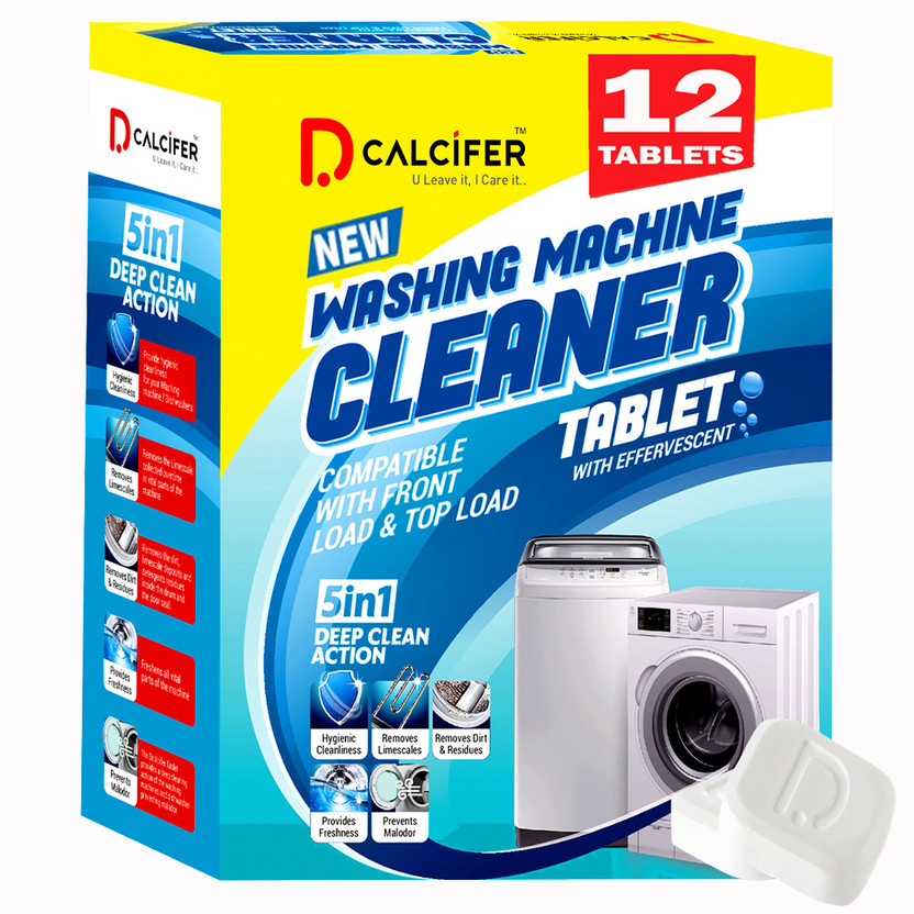 Dcalcifer Washing Machine Descaler Tablets Deep Drum Tub Cleaning Front Top Load Cleaner Descaler (Citrus)(250 g)